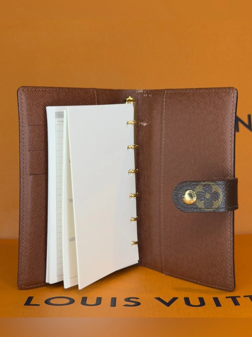 Louis Vuitton PM Agenda Brown Monogram Canvas Planner Organizer Notebook Cover